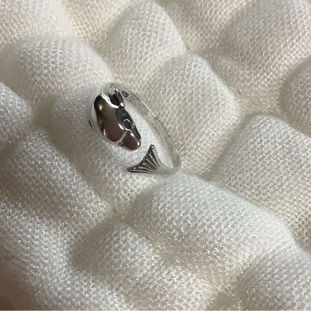 925 sterling silver adjustable dolphin ring